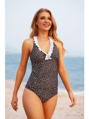Tankini-set Mit Polka-punkt-print Mit V-ausschnitt