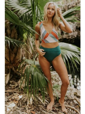 Bikini-Set Mit Blumenrüsche Mit Hohem Taille Und Zweiteiligem