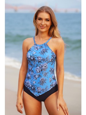 Tankini-set Mit Blumendruck Slim Einstellbare Spaghetti-straps