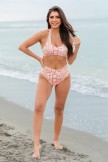 Gossip On Deck In Cabo Crochet Multi Cplor Halter Bikini