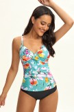 Bright Color Twist Tankini Set