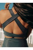 Black Dash High Waist Bikini Set