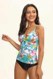 Bright Color Twist Tankini Set
