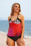 Printed Drawstring Side Tankini Set