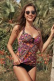 Printed Halter Tankini Set