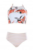 Floral Strappy Crop Bikini Set