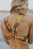 Mocha Floral Switch V Crop Bikini Set