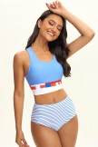 MultiColored Cut Back Bikini Set