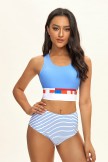 MultiColored Cut Back Bikini Set
