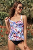 Colorful Print Strap Tankini Set