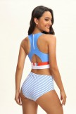 MultiColored Cut Back Bikini Set