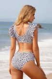 High Tide Animal Print Ruffle Bikini Set