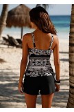 Black & White Baroque Print Tankini Set