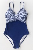 Stripe And Blue One Piece Swimsuit