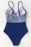 Stripe And Blue One Piece Swimsuit